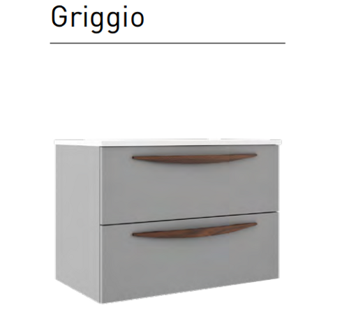 Lucena Arco 32 Inch Wall Mounted Two Drawer Vanity Cabinet Only - Griggio Color - 70806 Lucena Arco 32 Inch Wall Mounted Two Drawer Vanity Cabinet Only - Griggio Color - 70806