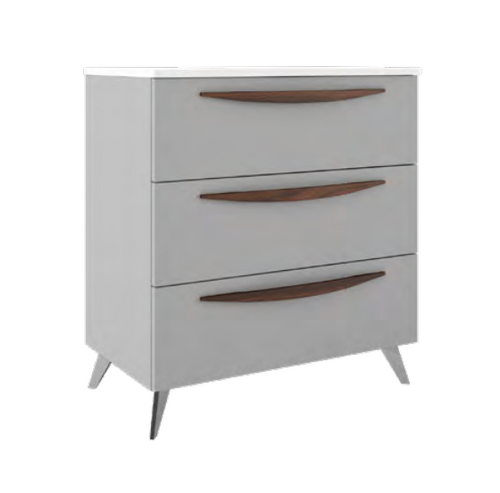 Lucena Arco Three Drawer Vanity Cabinet Only - Sink On The Right Side 40" W x 34" H x 18" D - Griggio Color