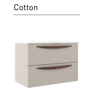 Lucena Arco Wall Mounted Two Drawer Vanity Cabinet Only 48" W x 22" H x 18" D - Cotton Color - 70801