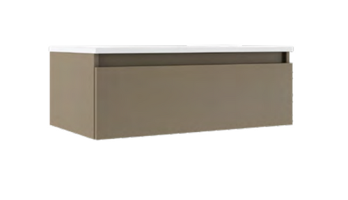 Lucena Bath  84391 48" Single Drawer Tortora Highgloss Box Vanity, Left Side Bowl