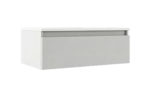 Lucena Bath  84560 48" Single Drawer White Highgloss Box Vanity, Double Bowl