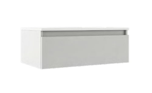 Lucena Box Single Drawer Wall Mount Vanity - For Double Sink 48" W x 11" H x 18" D - White High Gloss Finish - 84560
