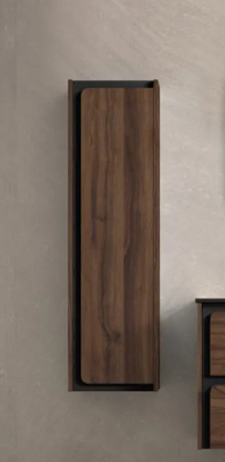 Lucena Cordoba Tall Linen Cabinet - 14 Inch W x 48 Inch H x 11.28 Inch D - Valenti and Black Colors - 71867