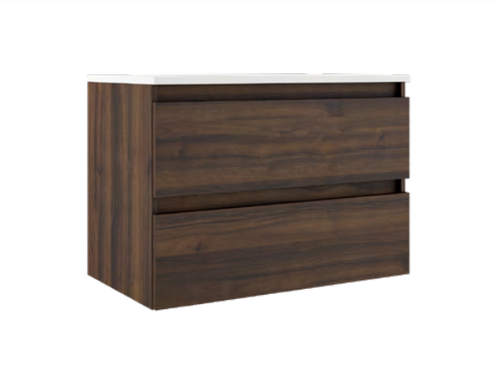 Lucena Box Two Drawer Wall Mount Vanity - Sink on Right Side 40" W x 22" H x 18" D - Valenti Color - 88896