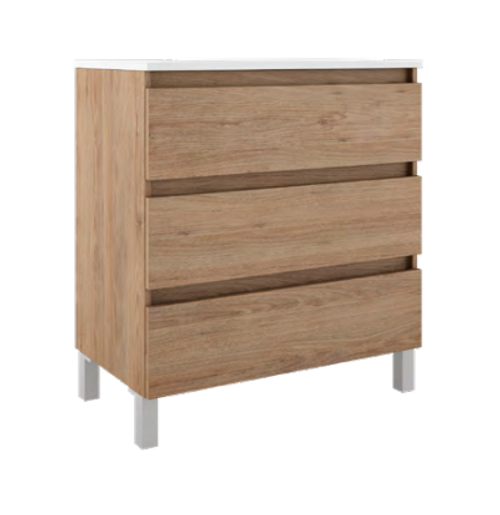 Lucena Box Collection Three Drawer Vanity 32" W x 34" H x 18" D - Canela Color - 84442