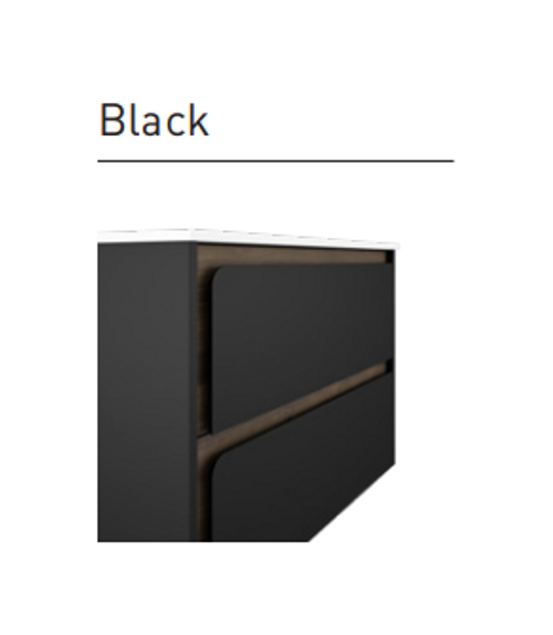 Lucena Cordoba Two Drawer Wall Mount Vanity 32" W x 22" H x 18" D - Black Color with Valenti Interior - 71710