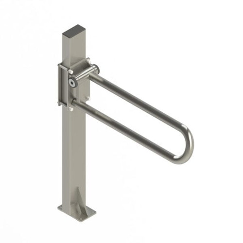 Healthcraft P.T. Rail™ Floor Mast, Floor Mounted Post for P.T. Safety Rail - Stainless Steel