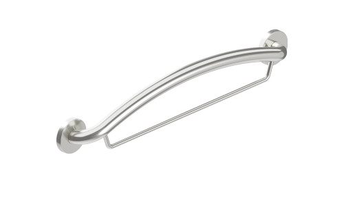 Healthcraft PLUS Towel Bar + Decorative Grab Bar, Two in One - Brushed Stainless