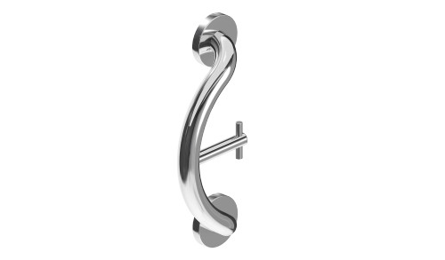 Healthcraft PLUS Towel Hook + Decorative Grab Bar, Two in One - Polished Chrome
