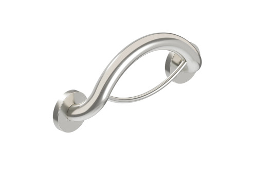 Healthcraft PLUS Towel Ring + Decorative Grab Bar, Two in One - Brushed Stainless
