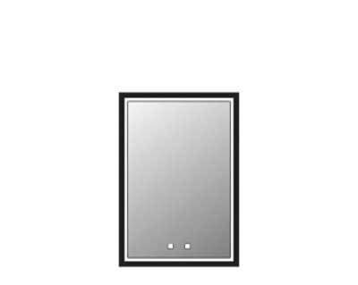 Madeli ILLUSION Lighted Mirror Cabinet 20" x 36" Right Hinged - Recessed Mount - Matte Black Frame - MC-IL2036-RM-04-R00-MB