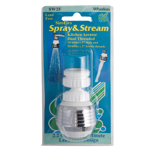 Whedon  SW2F SiroFlex swivel/spray aerator, dual thread, white