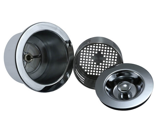 Mountain Plumbing 3-in-1 – 3-1/2" Kitchen Sink Strainer with Stopper Lid and Lift-Out Basket - Weathered Copper - MT115/WCP