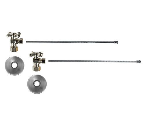Mountain Plumbing Lavatory Supply Kit - Brass Cross Handle with 1/4 Turn Ball Valve - Angle, No Trap - Champagne Bronze - MT493BX-NL/CHBRZ