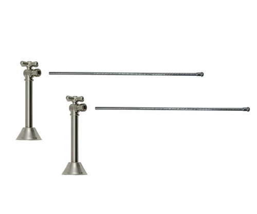 Mountain Plumbing Lavatory Supply Kit - Brass Cross Handle with 1/4 Turn Ball Valve - Angle Sweat, No Trap - Champagne Bronze - MT6123X-NL/CHBRZ