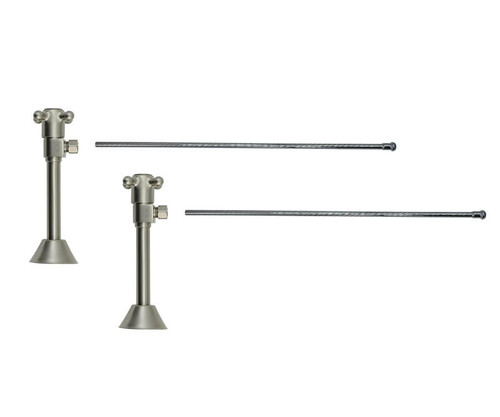 Mountain Plumbing Lavatory Supply Kit - Brass Cross Handle with 1/4 Turn Ceramic Disc Cartridge Valve - Angle Sweat, No Trap - Unlacquered Brass - MT8122X-NL/ULB