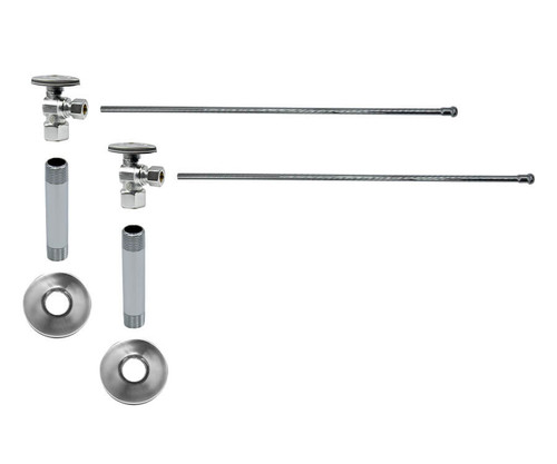 Mountain Plumbing Lavatory Supply Kit - Brass Oval Handle with 1/4 Turn Ball Valve - Angle, No Trap - Champagne Bronze - MT4934-NL/CHBRZ