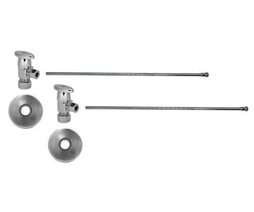 Mountain Plumbing  MT6930-NL/ULB Lavatory Supply Kit - Brass Oval Handle with 1/4 Turn Ceramic Disc Cartridge Valve - Angle, No Trap - Unlacquered Brass