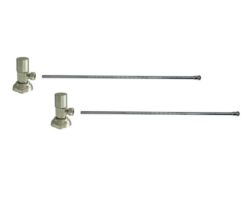 Mountain Plumbing Lavatory Supply Kit - Contemporary Round Handle with 1/4 Turn Ceramic Disc Cartridge Valve - Angle, No Trap - Unlacquered Brass - MT6931-NL/ULB
