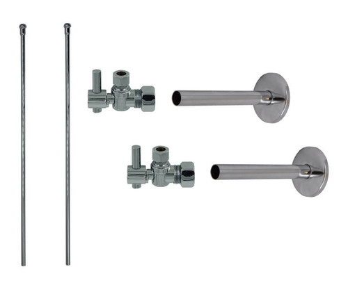 Mountain Plumbing Lavatory Supply Kit - Mini Lever Handle with 1/4 Turn Ball Valve - Angle, Cover Tubes, No Trap - Polished Nickel - MT593BL-NL/PN