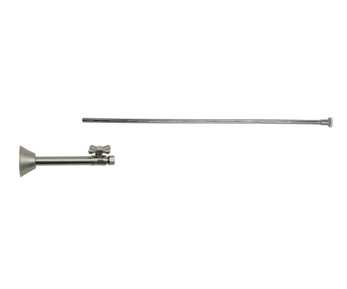 Mountain Plumbing Toilet Supply Kit - Brass Cross Handle with 1/4 Turn Ball Valve - Straight Sweat, Flat Head Riser - Antique Brass - MT5060L-NL/AB