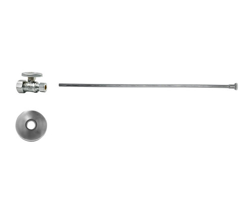 Mountain Plumbing  MT4223-NL/PEW Toilet Supply Kit - Brass Oval Handle with 1/4 Turn Ball Valve - Straight, Flat Head Riser - Pewter