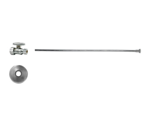 Mountain Plumbing Toilet Supply Kit - Brass Oval Handle with 1/4 Turn Ball Valve - Straight, Flat Head Riser - Satin Gold - MT4223-NL/SG