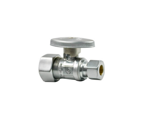 Mountain Plumbing  MT410-NL/PVD Brass Oval Handle with 1/4 Turn Ball Valve - Lead Free - Straight (1/2" Compression) - Polished Brass