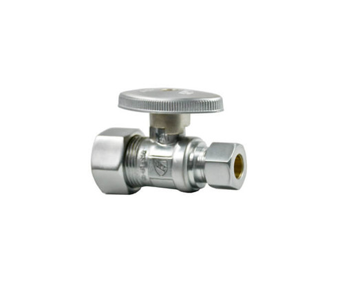 Mountain Plumbing  MT410-NL/GPB Brass Oval Handle with 1/4 Turn Ball Valve - Lead Free - Straight (1/2" Compression) - Polished Gold