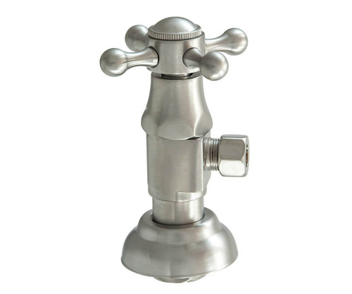 Mountain Plumbing Brass Deluxe Cross Handle with 1/4 Turn Ceramic Disc Cartridge Valve - Lead Free - Angle (1/2" Female) - Polished Copper - MT4004X-NL/PCP