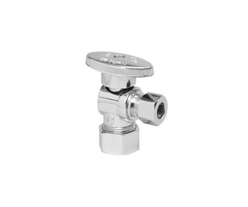 Mountain Plumbing  MT403-NL/PVD Brass Oval Handle with 1/4 Turn Ball Valve - Lead Free - Angle (1/2" Compression) - Polished Brass