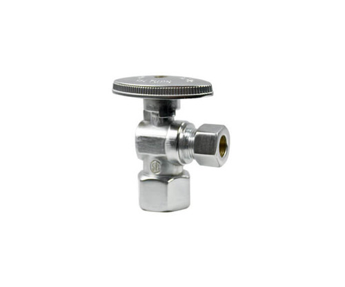 Mountain Plumbing  MT401-NL/PVD Brass Oval Handle with 1/4 Turn Ball Valve - Lead Free - Angle (1/2" Female IPS) - Polished Brass