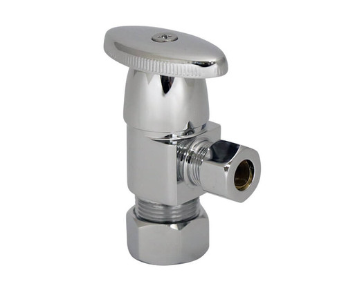 Mountain Plumbing Brass Oval Handle with 1/4 Turn Ceramic Disc Cartridge Valve - Lead Free - Angle (1/2" Compression) - Weathered Copper - MT6003-NL/WCP