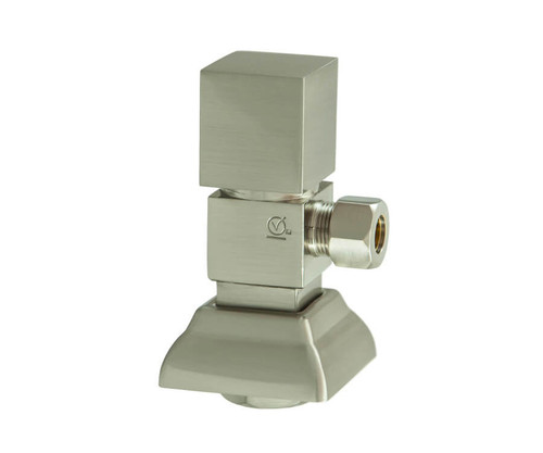 Mountain Plumbing  MT5004-NL/SG Contemporary Square Handle with 1/4 Turn Ceramic Disc Cartridge Valve - Lead Free - Angle (1/2" Compression) - Satin Gold