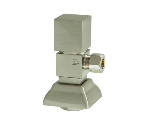 Mountain Plumbing  MT5004-NL/PVDBB Contemporary Square Handle with 1/4 Turn Ceramic Disc Cartridge Valve - Lead Free - Angle (1/2" Compression) - PVD Brushed Bronze