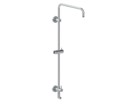 Mountain Plumbing  MTRRP-2CA/BRN Rain Rail Plus Wall Mounted Shower Rail with Bottom Outlet Integral Waterway and Diverter - Brushed Nickel