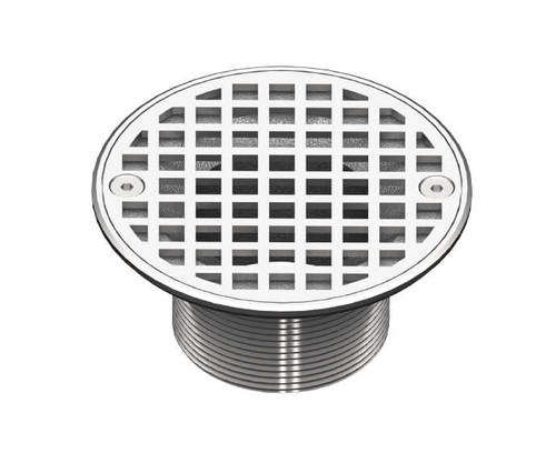 Mountain Plumbing  MT507-GRID/PVD 4" Round Solid Nickel Bronze Plated Grid Shower Drain - Polished Brass