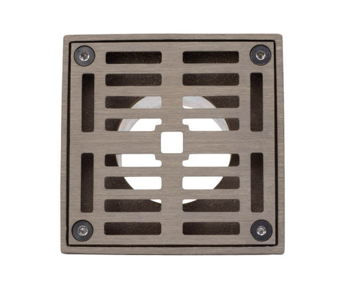 Mountain Plumbing  MT506-GRID/GPB 4" Square Solid Brass Grid Shower Drain - Polished Gold