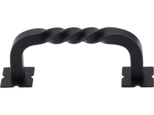 Top Knobs M710 PAB Normandy Twist D Door Pull w/Backplates 3" (c-c) - Patina Black
