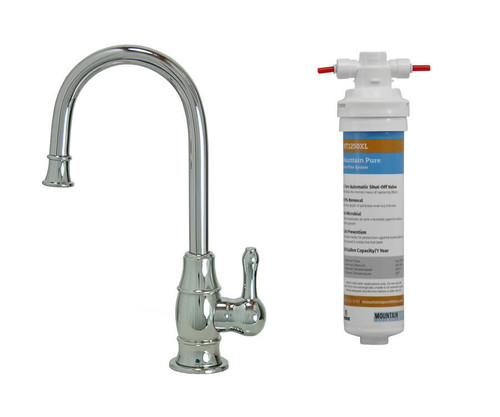 Mountain Plumbing Cold Water Dispenser Faucet with Traditional Curved Body & Curved Handle & Mountain Pure® Water Filtration System - PVD Brushed Bronze - MT1853FIL-NL/PVDBB