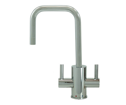 Mountain Plumbing  MT1831-NL/ULB Hot & Cold Water Faucet with Contemporary Round Body & Handles (90° Spout) - Unlacquered Brass