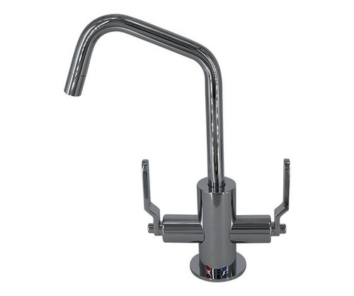 Mountain Plumbing Hot & Cold Water Faucet with Contemporary Round Body & Industrial Lever Handles (120° Spout) - Oil Rubbed Bronze - MT1821-NLIH/ORB