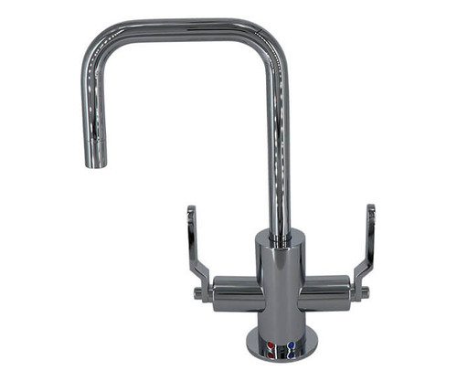 Mountain Plumbing Hot & Cold Water Faucet with Contemporary Round Body & Industrial Lever Handles (90° Spout) - PVD Brushed Bronze - MT1831-NLIH/PVDBB