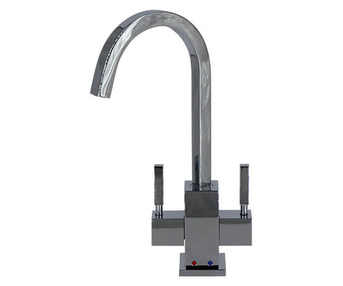 Mountain Plumbing  MT1881-NL/SC Hot & Cold Water Faucet with Contemporary Square Body - Stain Chrome