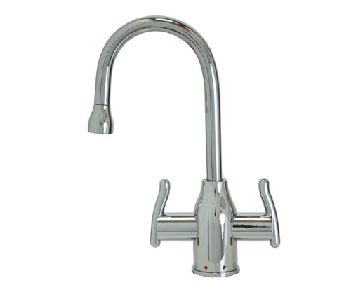 Mountain Plumbing  MT1801-NL/SG Hot & Cold Water Faucet with Modern Curved Body & Handles - Satin Gold