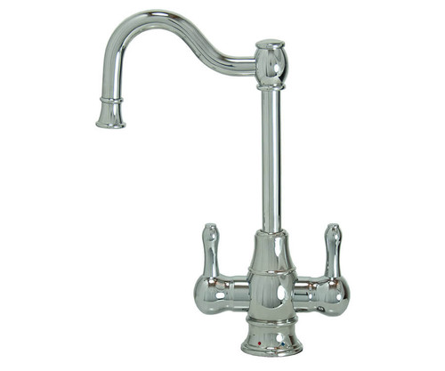 Mountain Plumbing  MT1871-NL/AB Hot & Cold Water Faucet with Traditional Double Curved Body & Curved Handles - Antique Brass