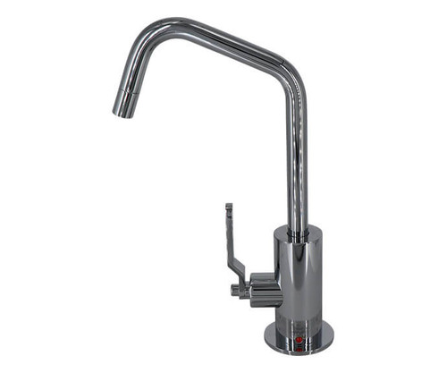 Mountain Plumbing  MT1820-NLIH/PVDBRN Hot Water Faucet with Contemporary Round Body & Industrial Lever Handle (120° Spout) - PVD Brushed Nickel