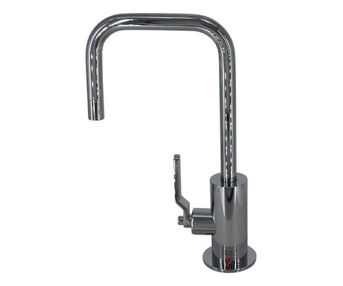 Mountain Plumbing  MT1830-NLIH/BRS Hot Water Faucet with Contemporary Round Body & Industrial Lever Handle (90° Spout) - Brushed Stainless