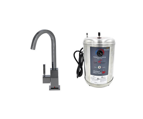 Mountain Plumbing Hot Water Faucet with Contemporary Square Body & Little Gourmet® Premium Hot Water Tank - Black Nickel - MT1880DIY-NL/BN