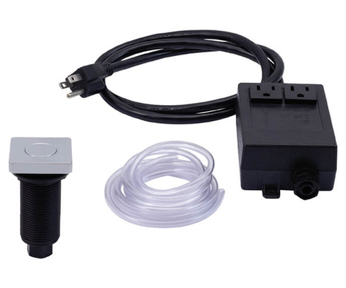 Mountain Plumbing  MT962/BRS Square Deluxe Flush Waste Disposer Air Switch with Freedom Mount - Brushed Stainless